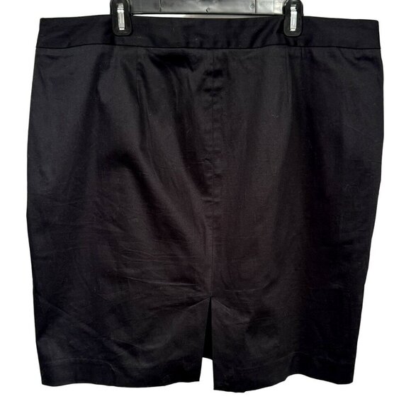 Lane Bryant Classic Black Cotton Stretch Straight Skirt Sz PLUS 20 Back Vent - Picture 5 of 6
